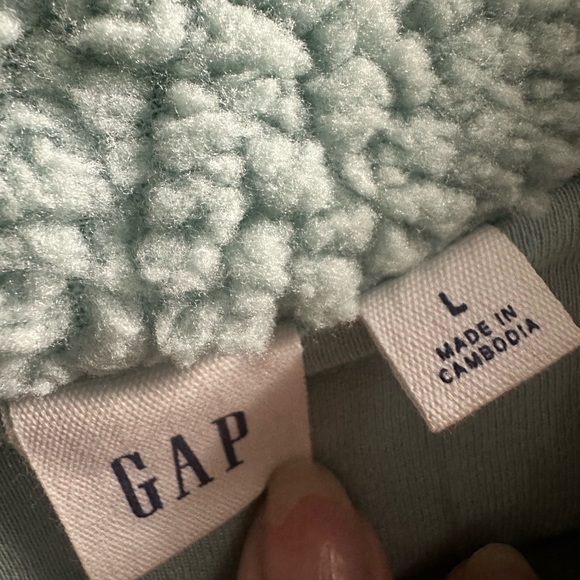 🆕 GAP Mockneck Pullover Sherpa Sweatshirt Size Large - Picture 4 of 13